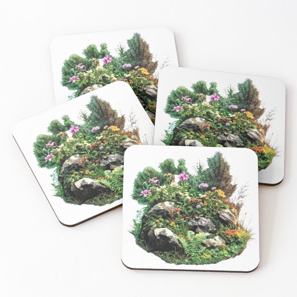 Item preview, Wall Art - Postcard - T-shirt: Floral Rock Garden Harmony designed and sold by ForeverPrintsOK.