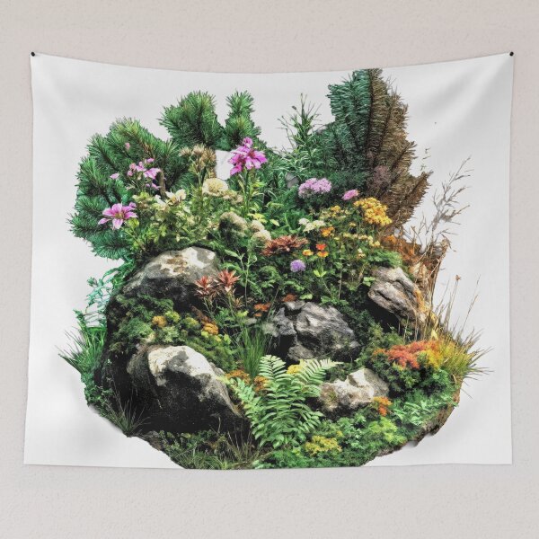 Item preview, Wall Art - Postcard - T-shirt: Floral Rock Garden Harmony designed and sold by ForeverPrintsOK.