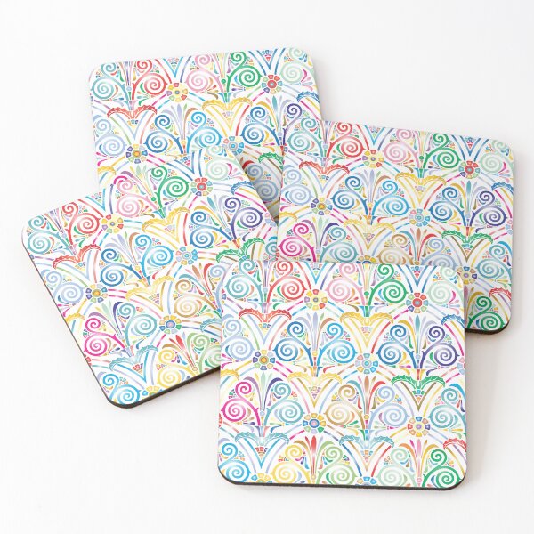 Item preview, Colorful Art Deco Swirl Pattern designed and sold by reanacreations.