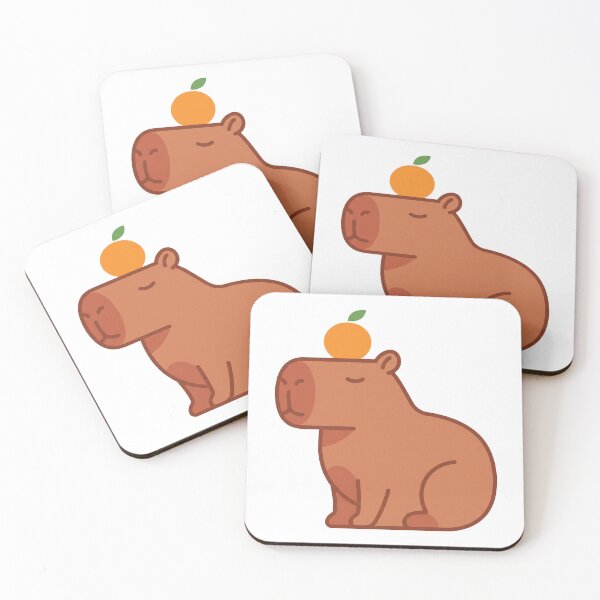 Item preview, Chill Capybara with Orange on Head Cute Sticker designed and sold by kdonefive.