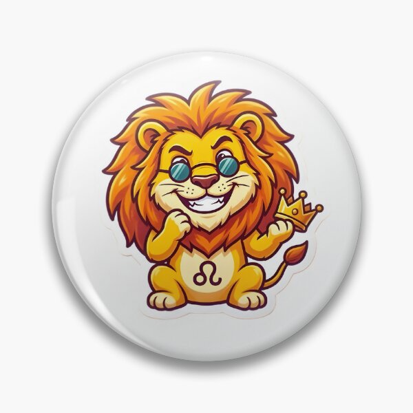 Item preview, Cute Kawaii Leo Lion King Crown Zodiac Fun Art designed and sold by Zodiac Celestial Art.