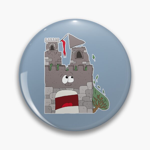 Item preview, Funny Mind-Blown Castle Cartoon | Quirky Shocked Fortress Sticker designed and sold by MyxaART.