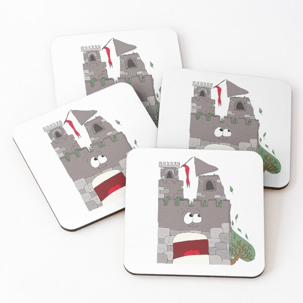 Item preview, Funny Mind-Blown Castle Cartoon | Quirky Shocked Fortress Sticker designed and sold by MyxaART.