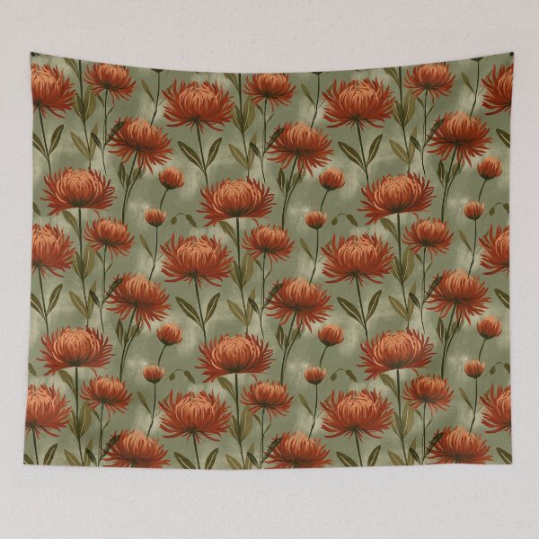 Item preview, Elegant Chrysanthemum Print  - Birth Flower Pattern   - Secret Santa Gifts designed and sold by RoyalStarsPatts.