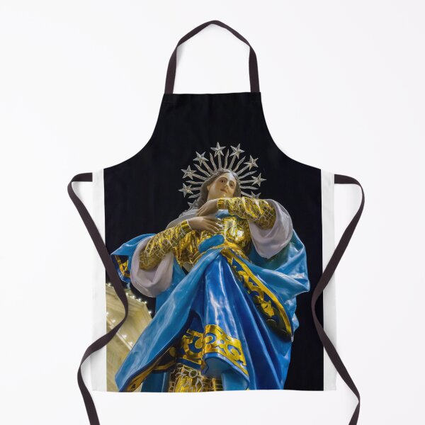 Item preview,  Night Statue of the Virgin Mary in Blue and Gold During Religious Festival Procession designed and sold by Nmallia.