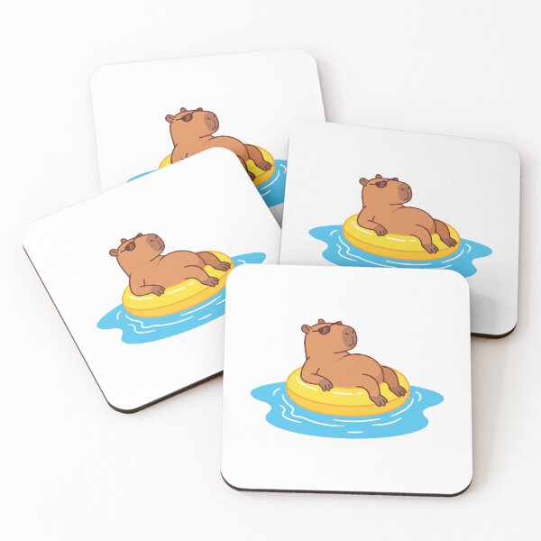 Item preview, Capybara Floating in Pool Summer Sticker designed and sold by kdonefive.