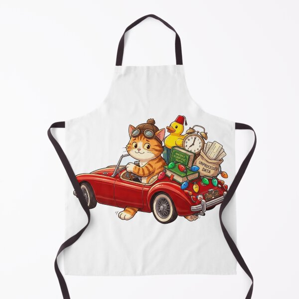 Item preview, Funny Cat Driving Retro Red Car Cute Duck Cartoon designed and sold by Fatomfatom.