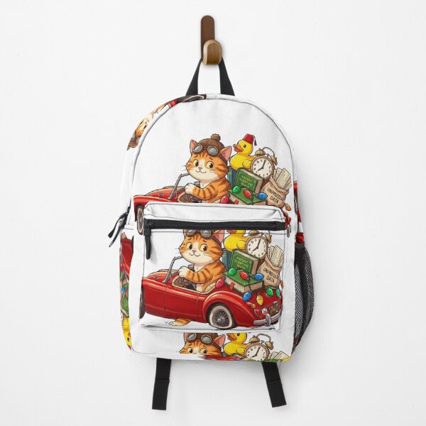 Item preview, Funny Cat Driving Retro Red Car Cute Duck Cartoon designed and sold by Fatomfatom.