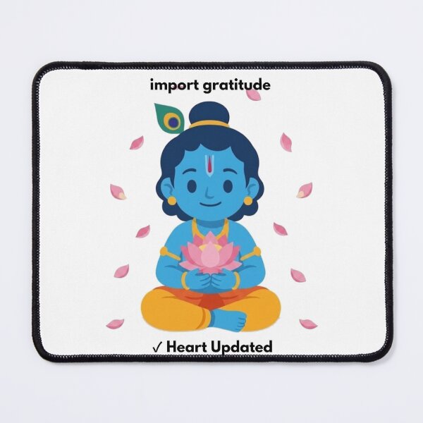 Item preview, import gratitude | Developer Sticker | Krishna Inspired Tech Humor designed and sold by BhaktiByte.