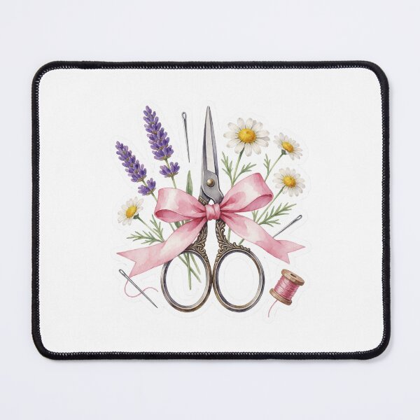 Item preview, Vintage Sewing Scissors Floral Illustration designed and sold by AillustriaAK.