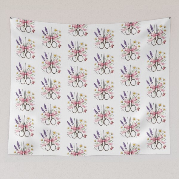 Item preview, Vintage Sewing Scissors Floral Illustration designed and sold by AillustriaAK.