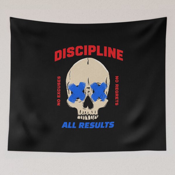 Item preview, Discipline No Excuses Skull Gym Motivation Fitness Gift T-Shirt designed and sold by Digistore1221.