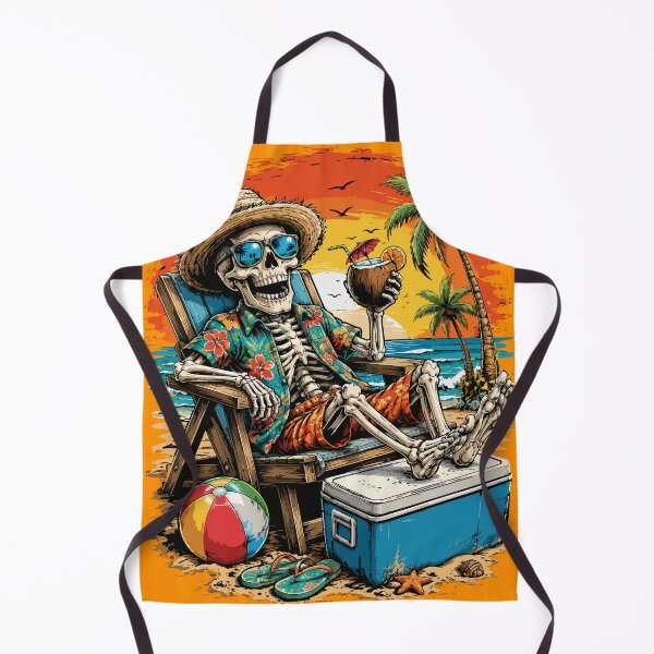Item preview, Funny Beach Skeleton Tropical Sunset Vacation Design designed and sold by hobrath.
