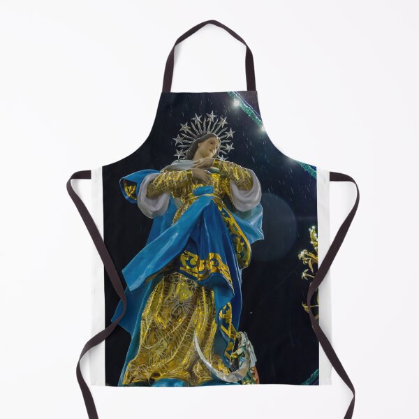 Item preview, Night Statue of the Virgin Mary in Blue and Gold During Religious Festival Procession designed and sold by Nmallia.
