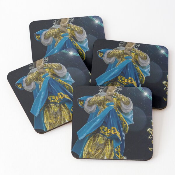 Item preview, Night Statue of the Virgin Mary in Blue and Gold During Religious Festival Procession designed and sold by Nmallia.