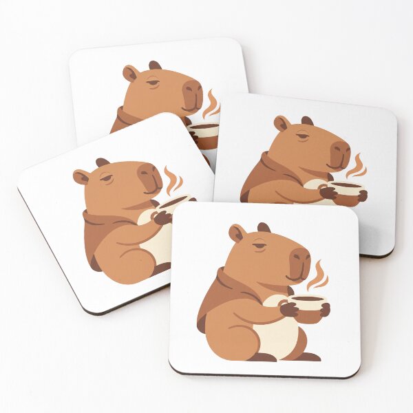 Item preview, Capybara Drinking Coffee Cozy Morning Sticker designed and sold by kdonefive.