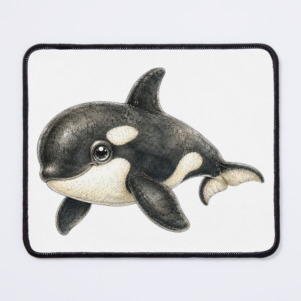 Item preview, Cute Vintage Orca Whale Sticker - Black and White Marine Mammal designed and sold by PND7777.