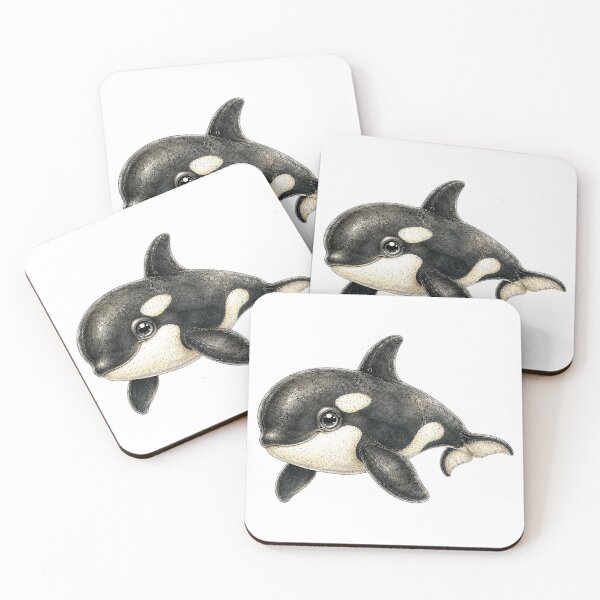 Item preview, Cute Vintage Orca Whale Sticker - Black and White Marine Mammal designed and sold by PND7777.