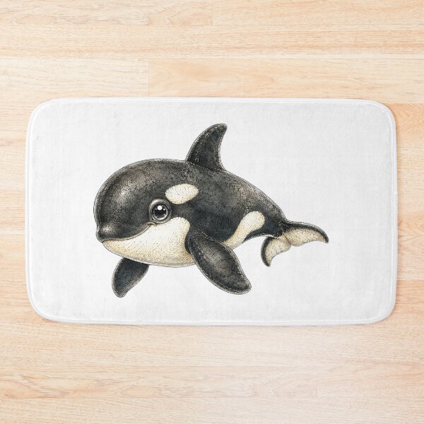 Item preview, Cute Vintage Orca Whale Sticker - Black and White Marine Mammal designed and sold by PND7777.