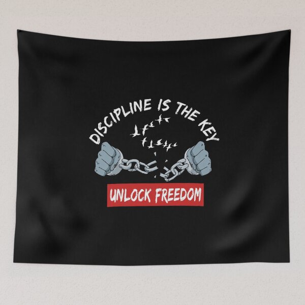 Item preview, Discipline Is The Key Unlock Freedom Gym Motivation Fitness Gift T-Shirt designed and sold by Digistore1221.