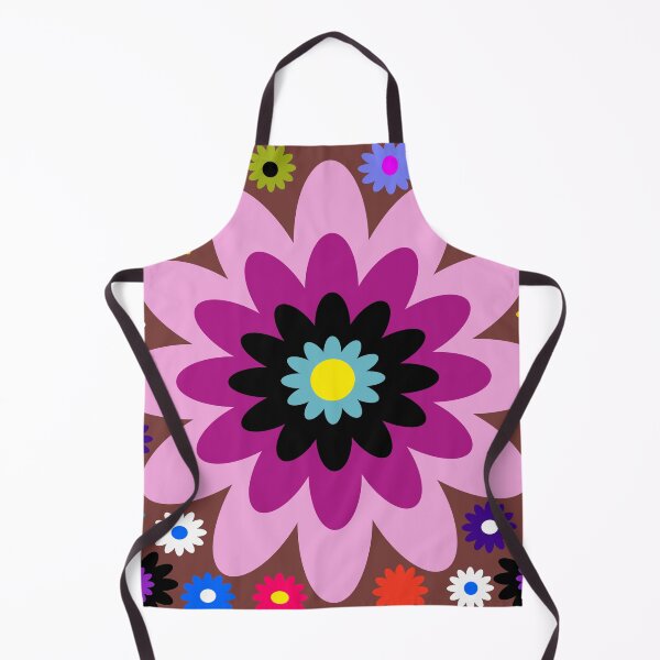 Item preview, Abstract vibrant pink and purple flower pattern on brown background. designed and sold by AdesignbyG.