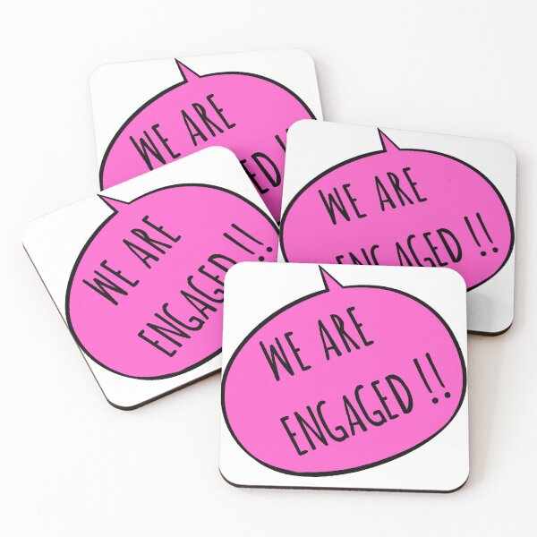 Item preview, We Are Engaged Comic Bubble | Engagement Announcement Outfits and Decorations I Engagement Party Gifts designed and sold by TheTipsyDoodle.