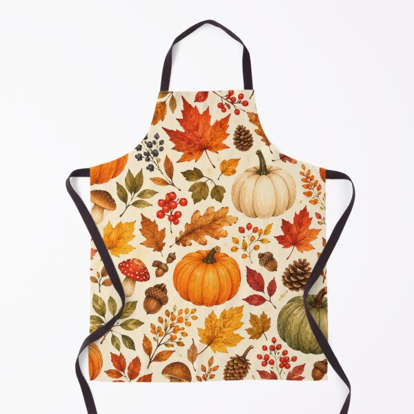 Item preview, Autumn Watercolor Pumpkins, Fall Leaves & Woodland Pattern designed and sold by DreamPixelPrint.