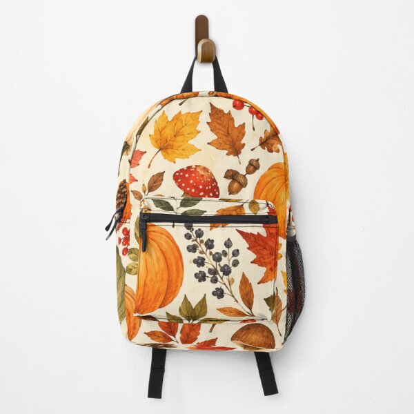 Item preview, Autumn Watercolor Pumpkins, Fall Leaves & Woodland Pattern designed and sold by DreamPixelPrint.