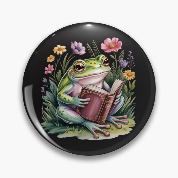 Item preview, Aesthetic Cottagecore Frog Reading Book  designed and sold by BeckettVisions.