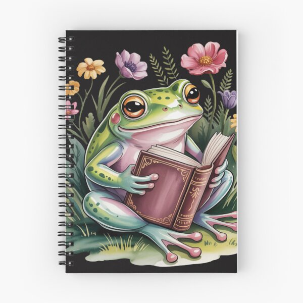 Item preview, Aesthetic Cottagecore Frog Reading Book  designed and sold by BeckettVisions.