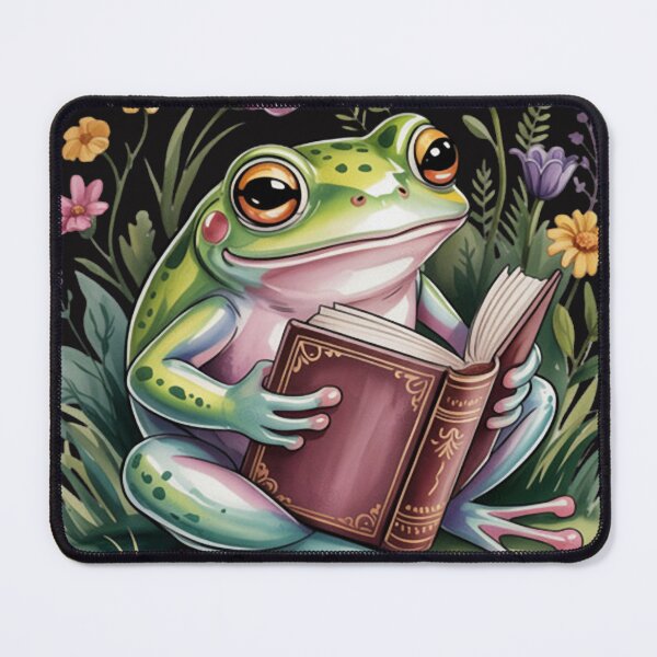 Item preview, Aesthetic Cottagecore Frog Reading Book  designed and sold by BeckettVisions.