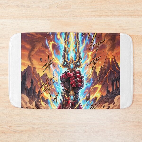 Item preview, Epic Anime Magic Sword: Flaming Mecha Gauntlet in Volcanic Wasteland designed and sold by Dzblack.