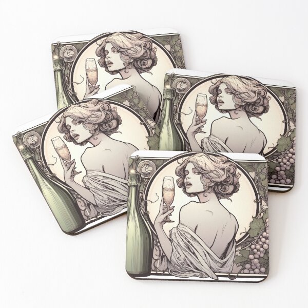 Item preview, Champagne Girl, Art Nouveau designed and sold by Art School Dropout.