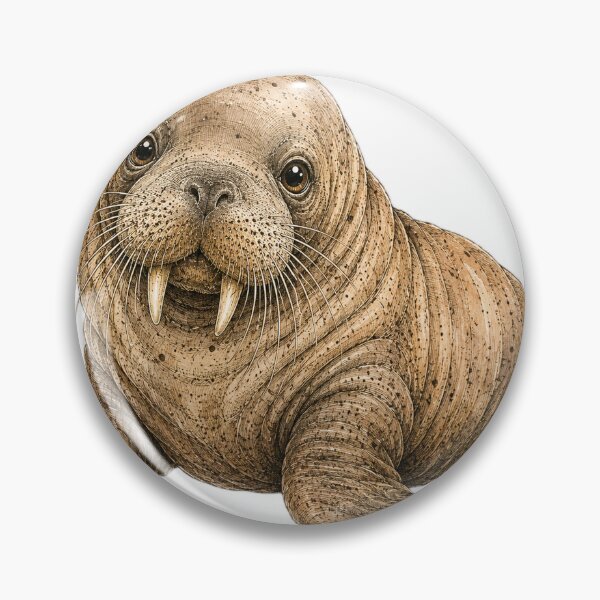 Item preview, Cute Vintage Walrus Sticker - Arctic Marine Mammal with Tusks designed and sold by PND7777.