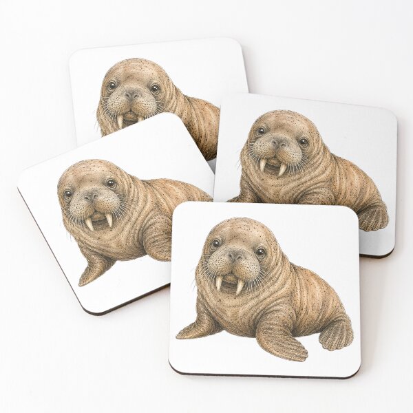 Item preview, Cute Vintage Walrus Sticker - Arctic Marine Mammal with Tusks designed and sold by PND7777.