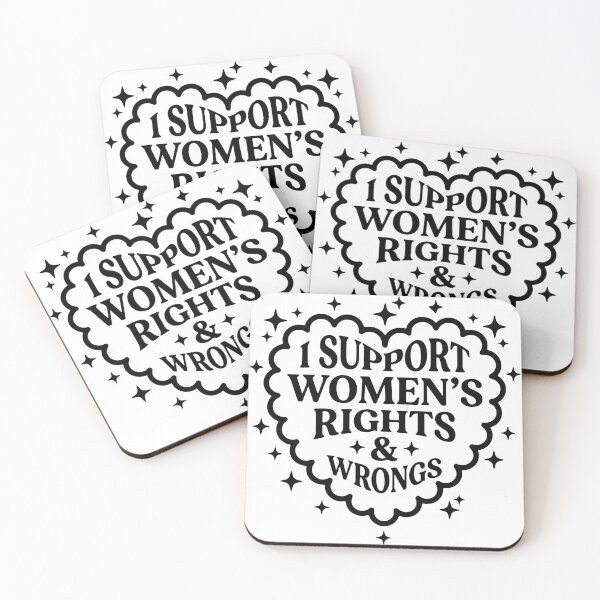 Item preview, I Support Women's Rights And Wrongs Funny Feminism Retro Heart designed and sold by raedattia.
