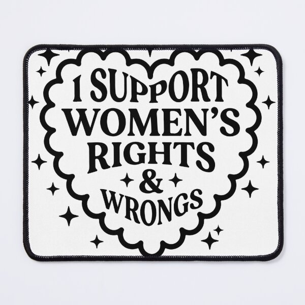 Item preview, I Support Women's Rights And Wrongs Funny Feminism Retro Heart designed and sold by raedattia.