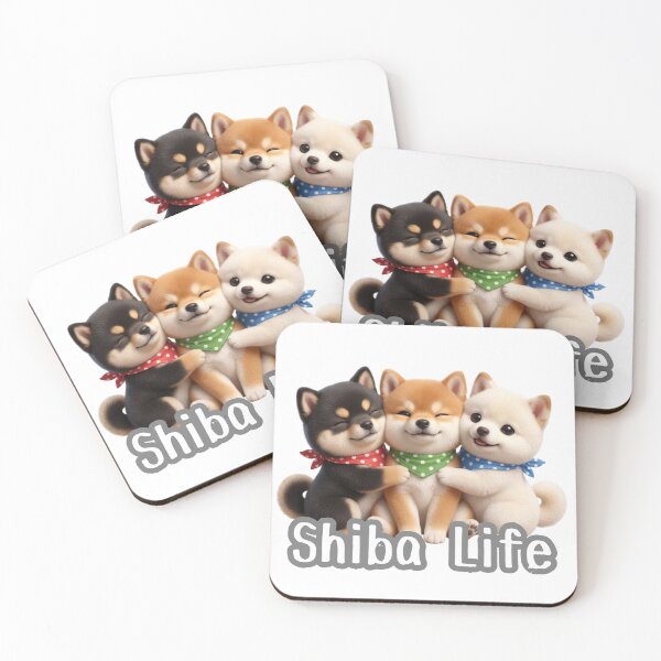 Item preview, Adorable Shiba Inu Puppies Hugging - Shiba Life designed and sold by Shiba&Friends_Studio_by_Mintriel.