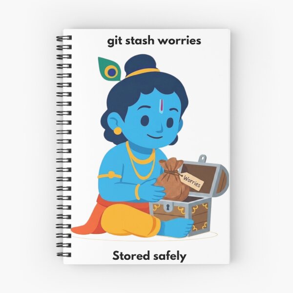 Item preview, git stash worries | Git Developer Sticker | Tech Humor designed and sold by BhaktiByte.