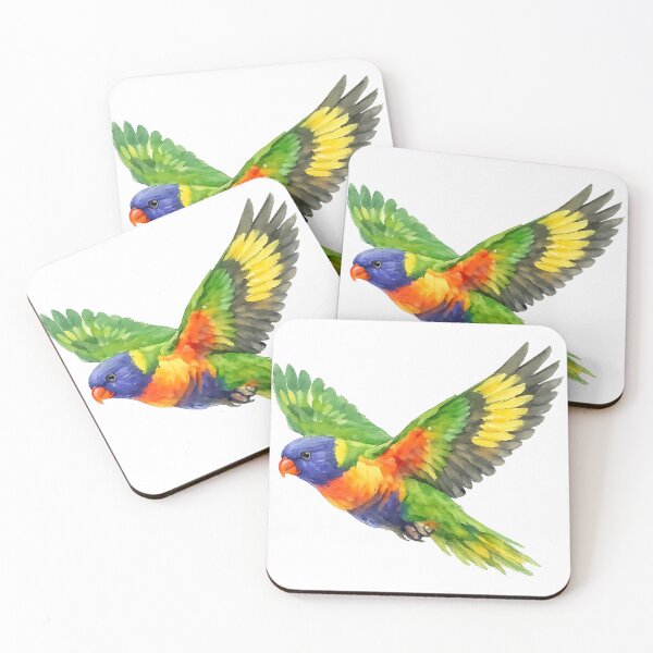 Item preview, Rainbow Lorikeet in Flight Watercolour designed and sold by Jaruart.