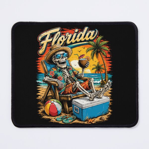 Item preview, Florida Beach Skeleton Funny Tropical Sunset Vacation Design designed and sold by hobrath.