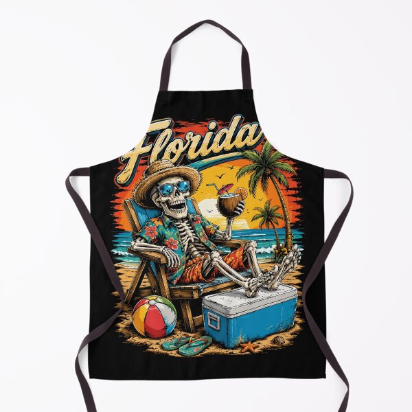 Item preview, Florida Beach Skeleton Funny Tropical Sunset Vacation Design designed and sold by hobrath.