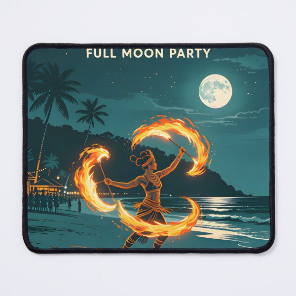 Item preview, KOH PHANGAN – Full Moon Party Retro Sunset Poster designed and sold by Spirit of Siam.