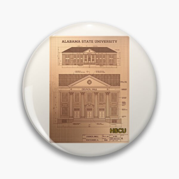 Item preview, Alabama State University Council Hall Architectural Blueprint designed and sold by EvergreenPark - Tee Studio.