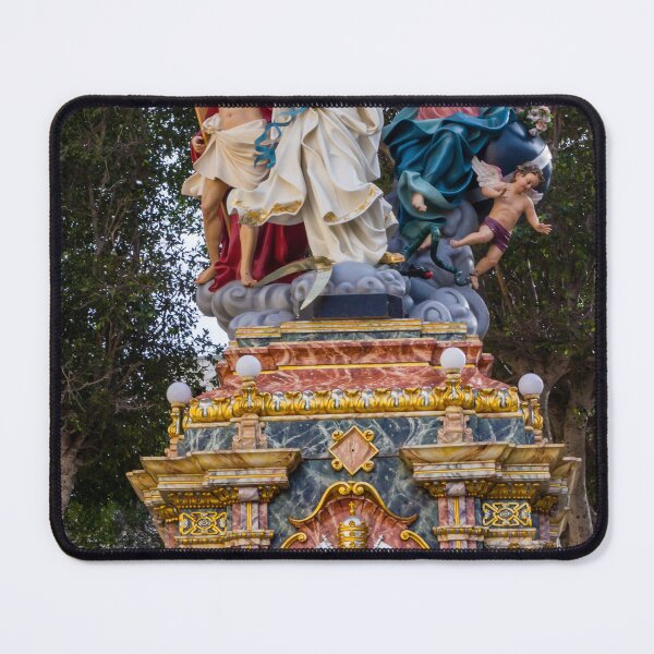 Item preview, Coronation of the Virgin Mary With Trinity Figures Religious Marble Statue On Ornate Pedestal designed and sold by Nmallia.