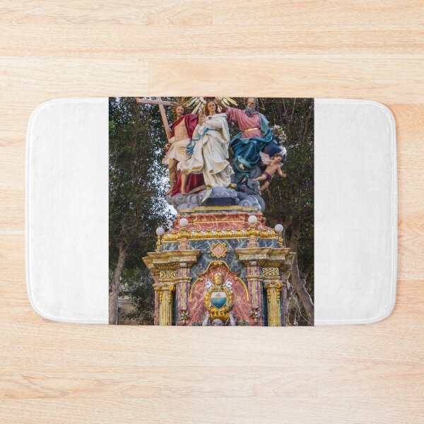 Item preview, Coronation of the Virgin Mary With Trinity Figures Religious Marble Statue On Ornate Pedestal designed and sold by Nmallia.