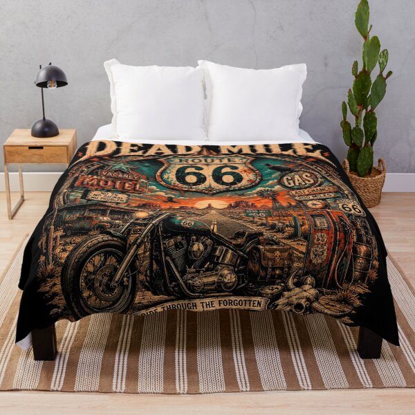 Item preview, DEAD MILE 66 | Vintage Biker T-Shirt | Highway Of The Lost | RetroCrypt Studio designed and sold by RetroCrypt Studio.