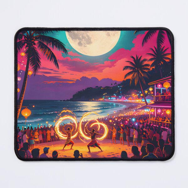 Item preview, KOH PHANGAN – Full Moon Party Retro Sunset Poster designed and sold by Spirit of Siam.