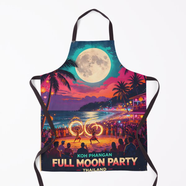 Item preview, KOH PHANGAN – Full Moon Party Retro Sunset Poster designed and sold by Spirit of Siam.