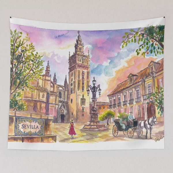 Item preview, Golden Seville Light Beneath Oranges Lemons and Historic Giralda designed and sold by artshop77.